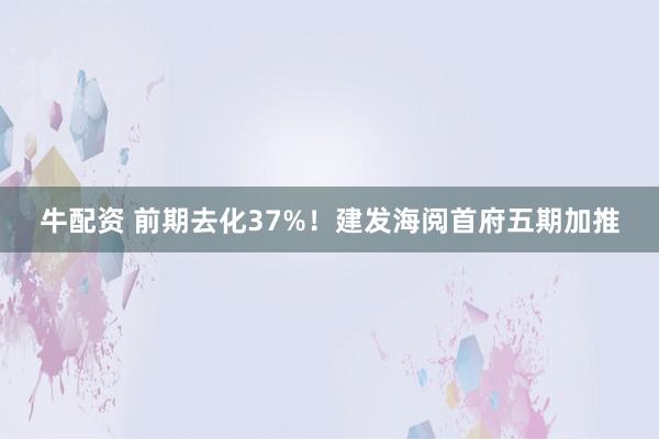 牛配资 前期去化37%！建发海阅首府五期加推