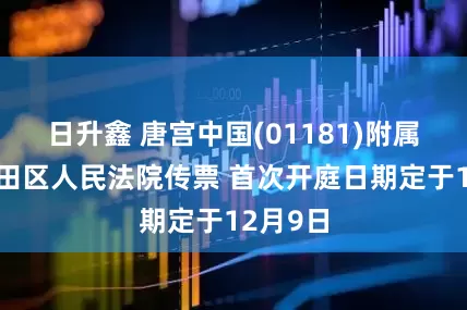 日升鑫 唐宫中国(01181)附属接获福田区人民法院传票 首次开庭日期定于12月9日